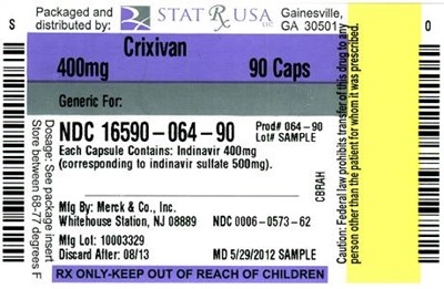 Crixivan 400 mg Label Image (Crixivan 400 mg Label 16590)